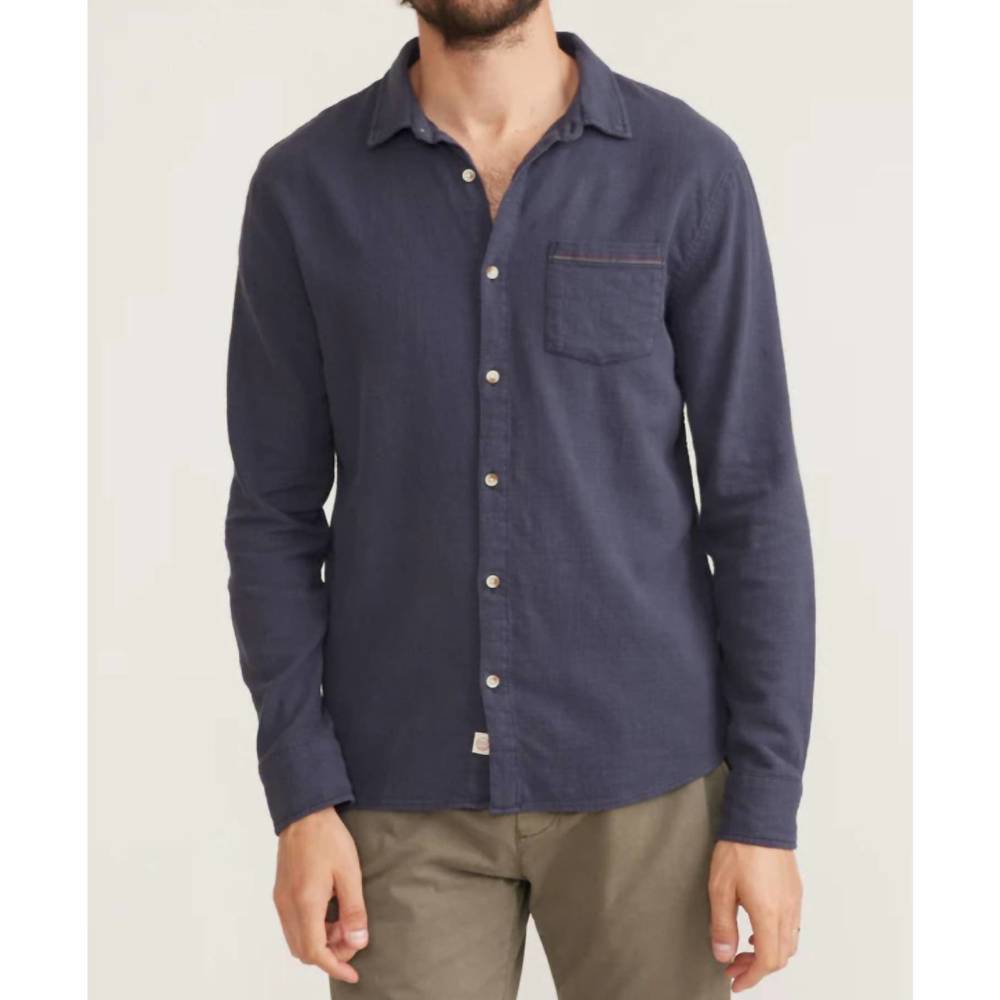 Marine Layer Navy Casual Button Down Shirt